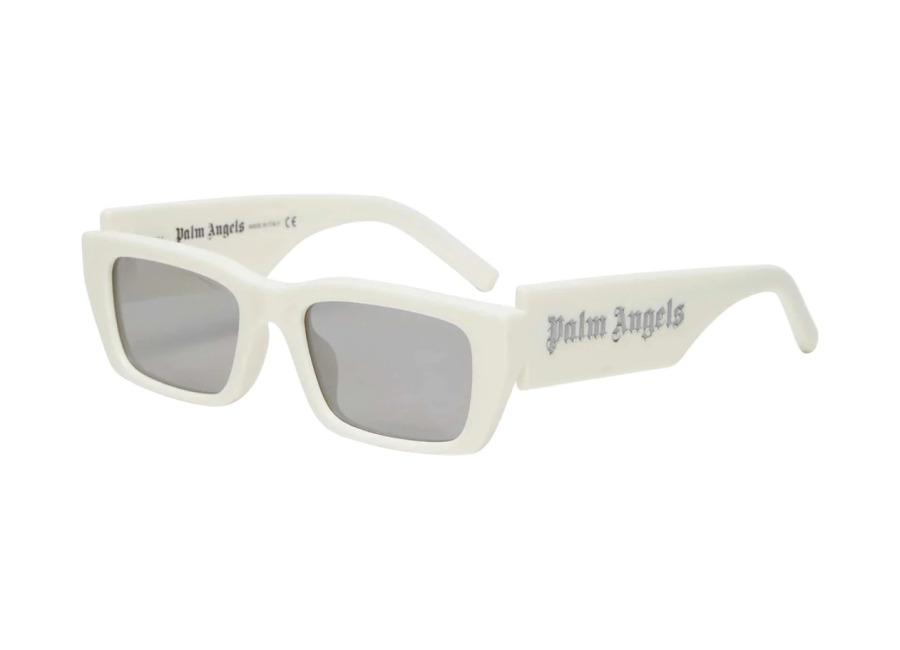 Palm Angels Unisex PERI006 Palm 0172 White mirror silver Gafas de sol Acetato Blanco Plata Cuadrada Normal Espejo
