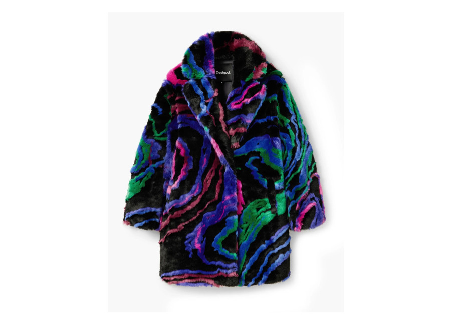 Desigual, Abrigo efecto pelo M. Christian Lacroix, Negro