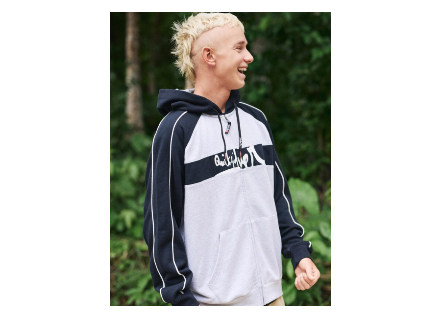 Quiksilver – YG Operator – Sudadera con capucha y cremallera Gris Hombre