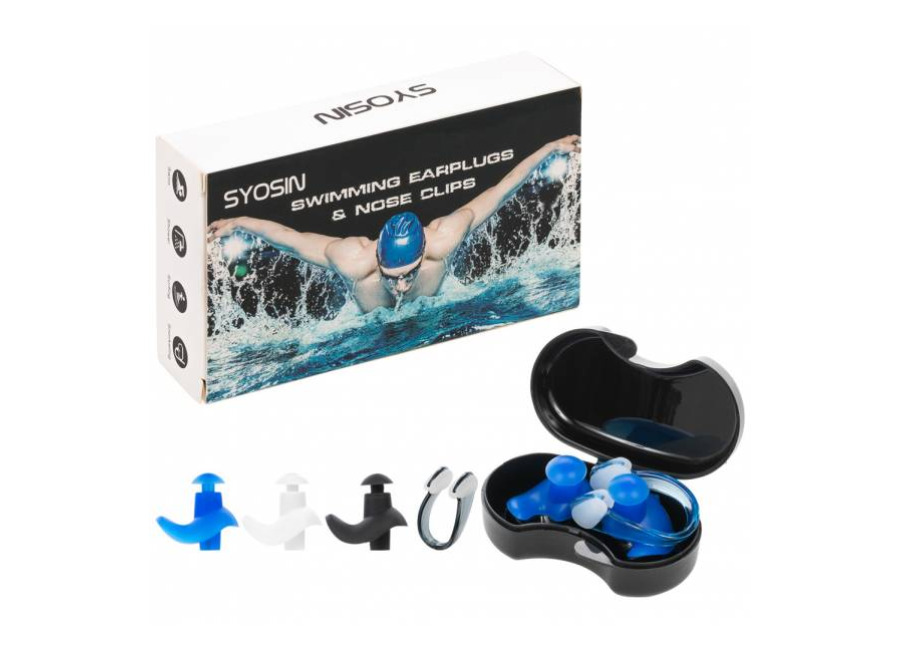 Syosin Adulto Pinzas nariz y tapones oídos para natación Pack de 3 X001DQFBZH