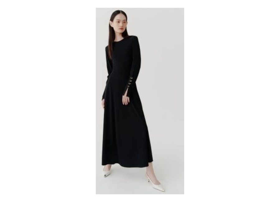 marella para mujer. 2513621013200 vestido de manga larga soledad negro , casual, fiesta, poliester