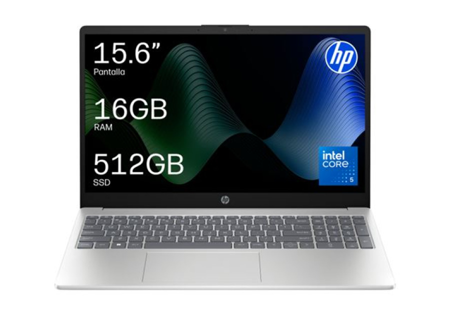 Ordenador Portátil Hp Laptop 15-fd1006nsx, Intel Core 5-120u, 16gb Ram, 512gb Ssd, Intel Graphics, Windows 11 Home, 15.6″ Full Hd Plata Natural