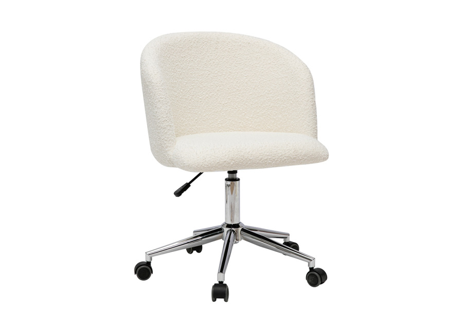 Miliboo Sillón de escritorio de tejido efecto borreguillo VANITY