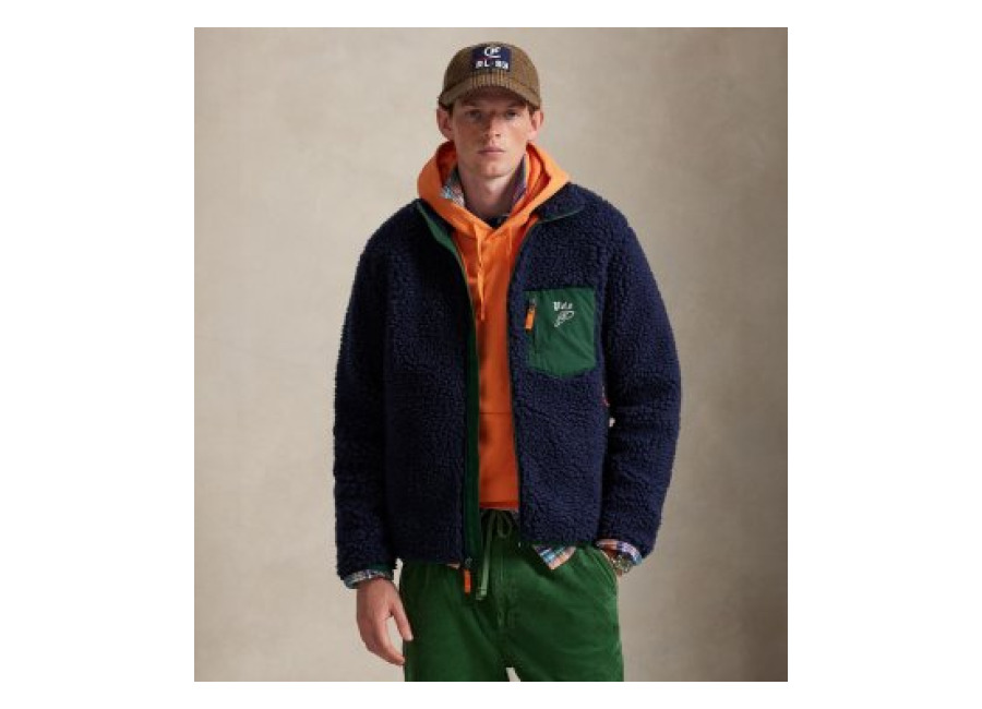 polo ralph lauren para hombre. 710980869001 chaqueta polar con logo marino , casual, poliester reciclado, sostenible