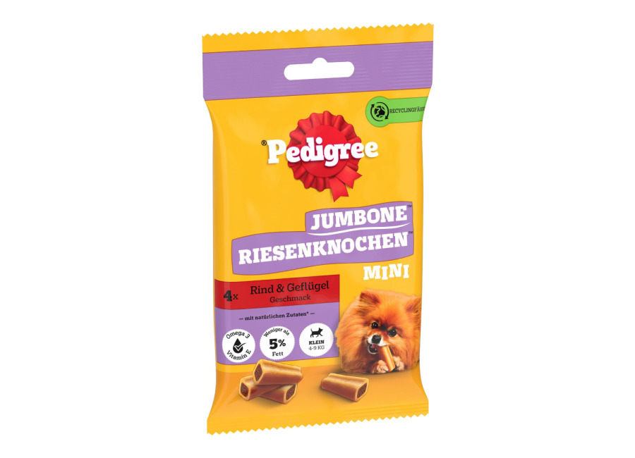 Pedigree Jumbone Mini snacks para perros pequeños – Buey 12 x 4 uds. – Pack Ahorro
