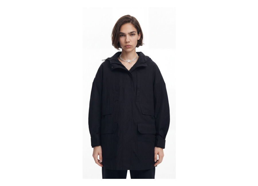 Desigual, Parka forro multibolsillo, Negro
