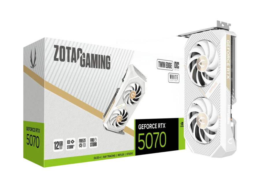 Zotac Tarjeta gráfica ZOTAC GeForce RTX 5070 Twin Edge OC Blanco Edition