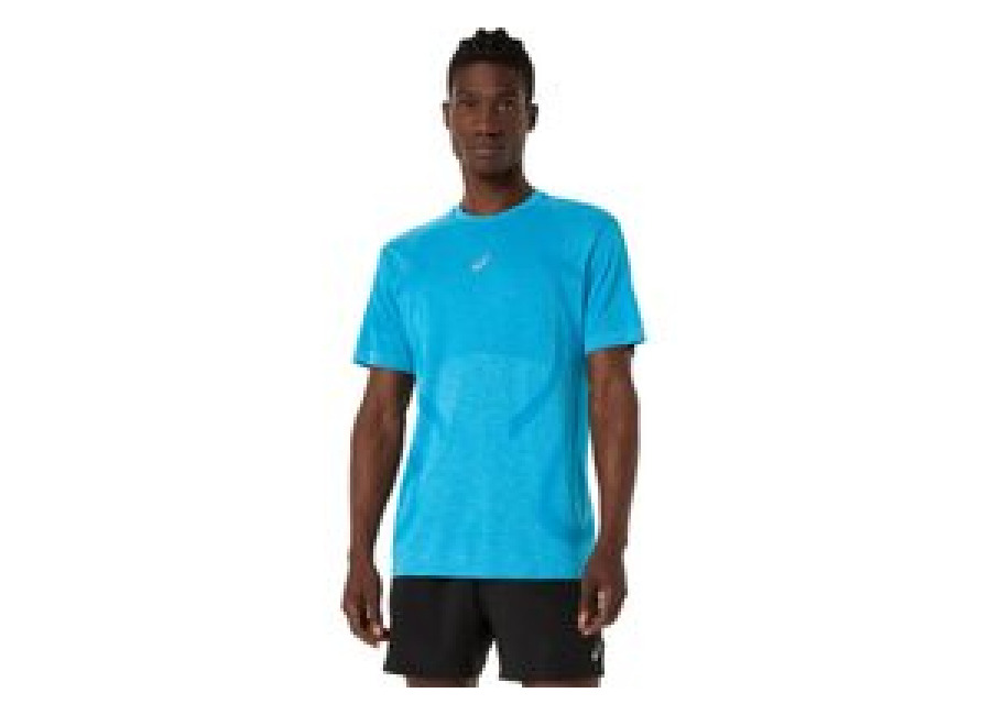 Asics Camiseta de Running ASICS Road Seamless Ss Top Hombre Azul/Sky