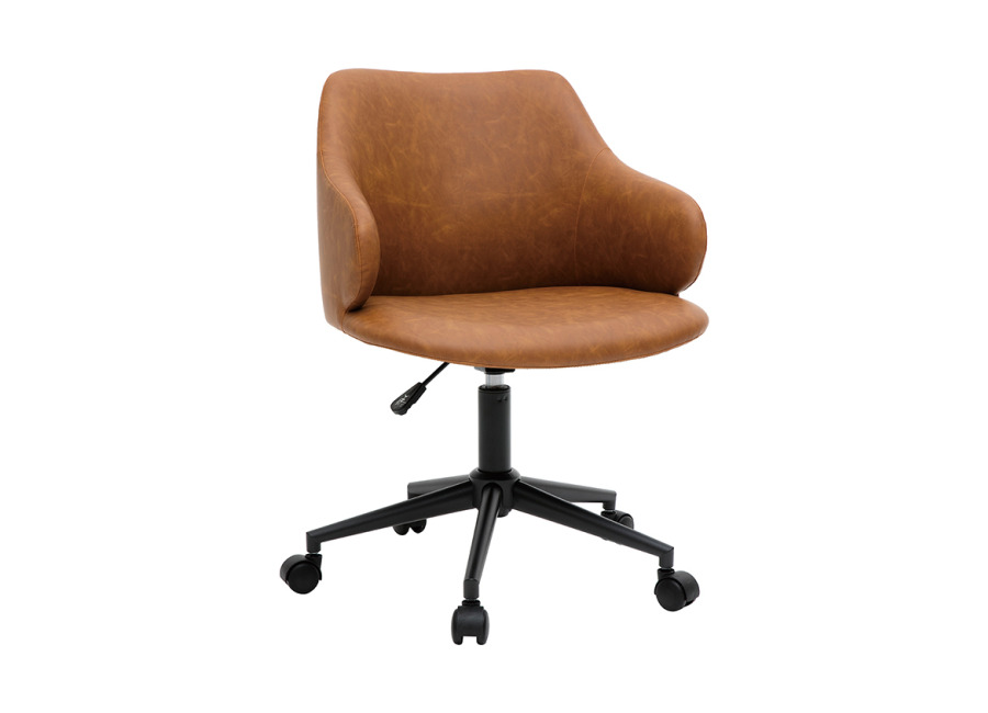 Miliboo Silla de escritorio moderno en tejido marrón HEMMY