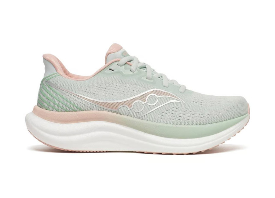 Zapatillas Saucony Triumph 23 Gris Rosa SS26 Mujer