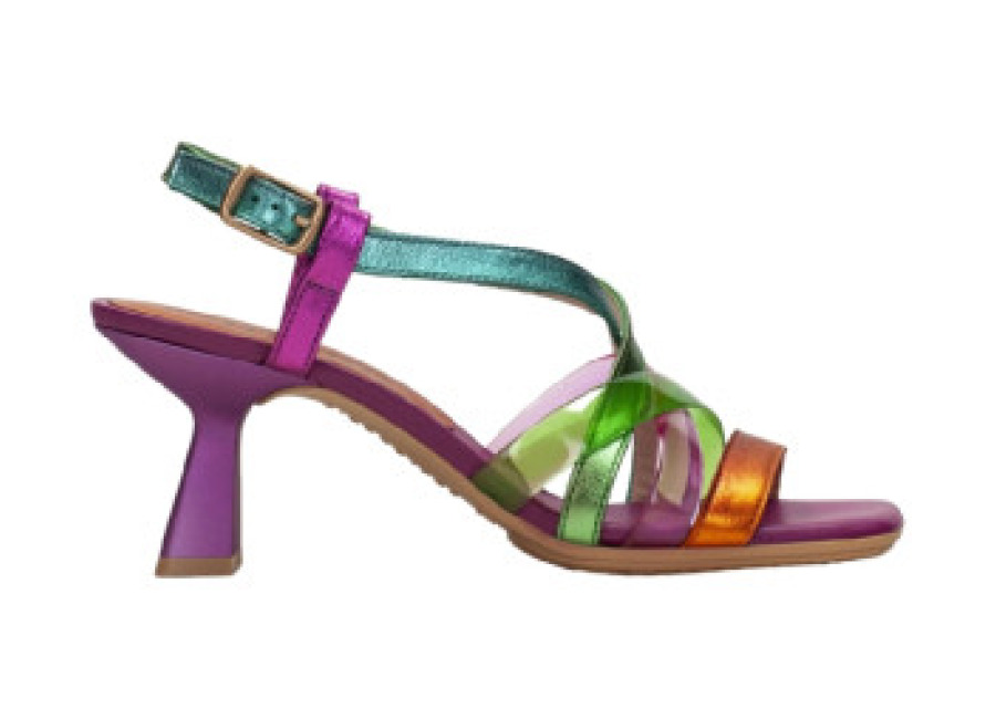 hispanitas para mujer. chv243292 sandalias danielle naranja , piel, 5 a 8cm, hebilla, casual, fiesta, multicolor