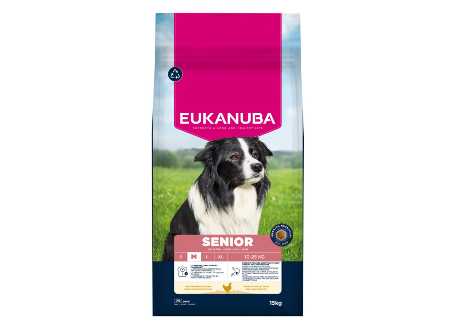 Eukanuba Premium Nutrition Senior Medium Breed pollo – 15 kg