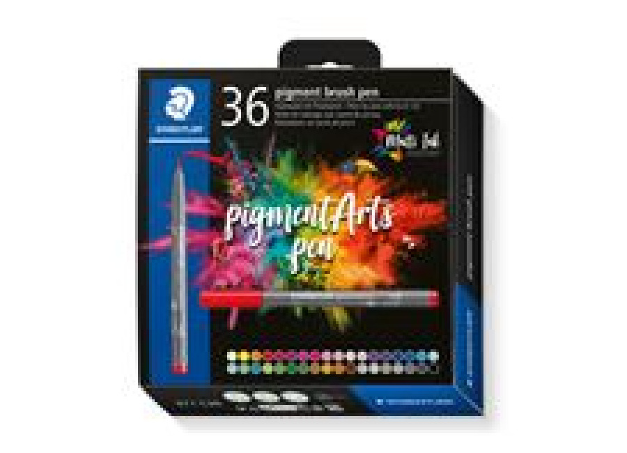 Estuche Con 36 Rotuladores Staedtler Pigment Arts Con Punta Pincel – Varios Colores