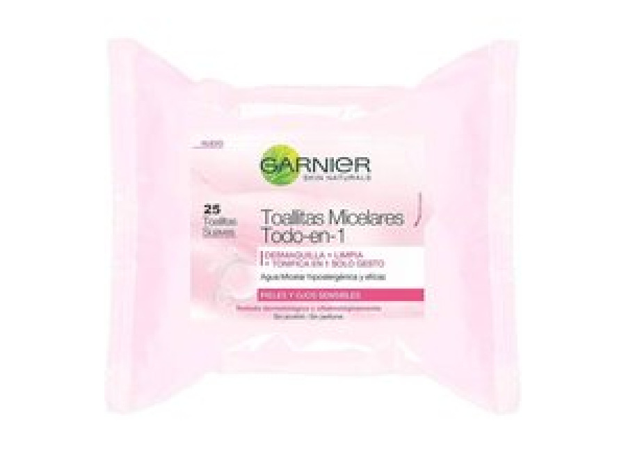 Garnier Skin Active, Toallitas Micelares para Piel Sensible, 25 Toallitas