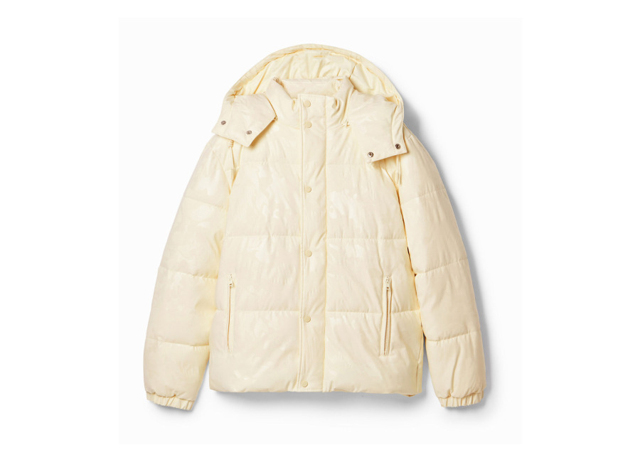 Desigual, Chaqueta acolchada camuflaje, Hombre, Poliester, Blanco