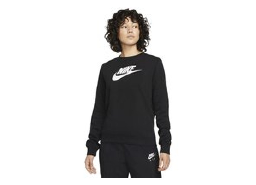 Nike Sportswear Club Fleece – Sudadera negra con logo para mujer