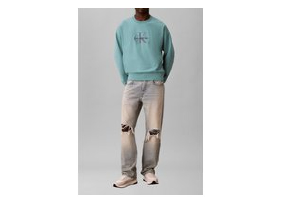 Calvin Klein Ls Premium Terry Monogram Sweater Tequila Blue | Jerséis Outlet | Hombre | Azu