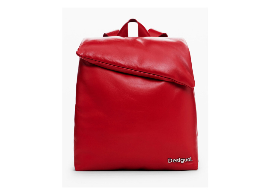 Desigual, Mochila 100% piel acolchada mediana, Sheep Leather, Rojo, U