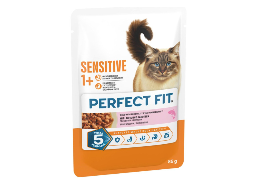 Perfect Fit Sensitive 1+ – Salmón (48 x 85 g) – Pack Ahorro