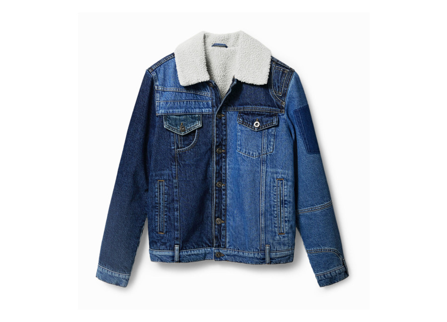 Desigual, Cazadora vaquera patch borreguito, Hombre, Algodon, Azul