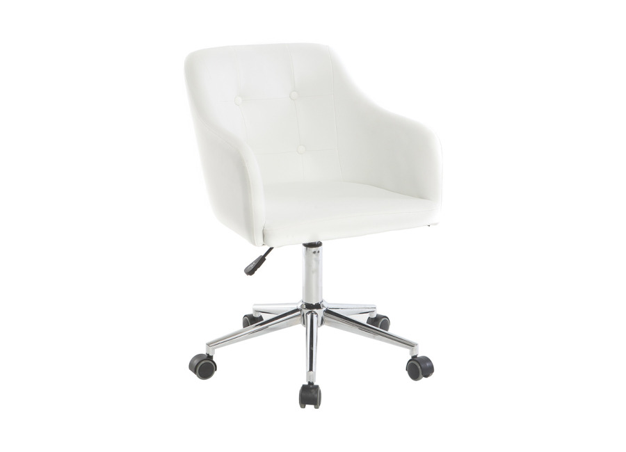 Miliboo Sillón de escritorio diseño PU blanco BALTIK