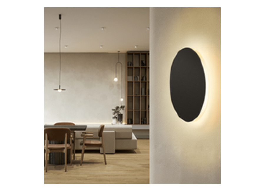 Aplique de Pared de Metal Negra 12W
