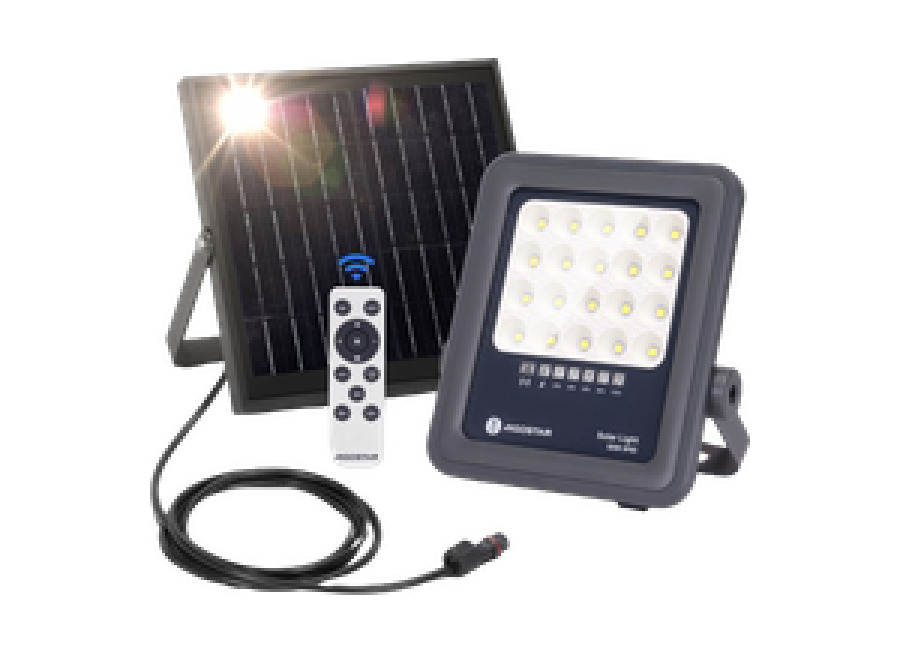 Aigostar Foco proyector LED solar con control remoto,focos solare de 50W, 500LM,luz blanca fría de 6500K,