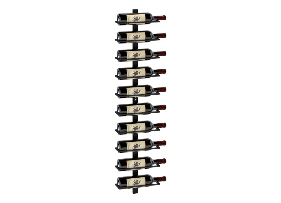 HOMCOM Estante de pared de 10 niveles para botellas, estante de acero para 10 botellas, botellero…