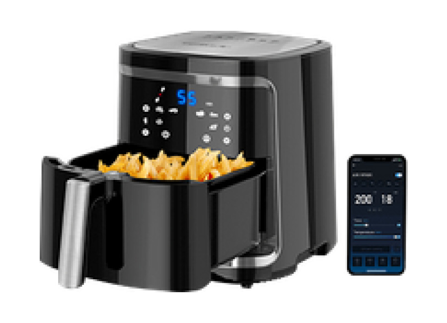 Aigostar Cube Smart – Freidora de aire inteligente sin aceite, 1900W, 7L. Modo manual, pantalla LED tácti