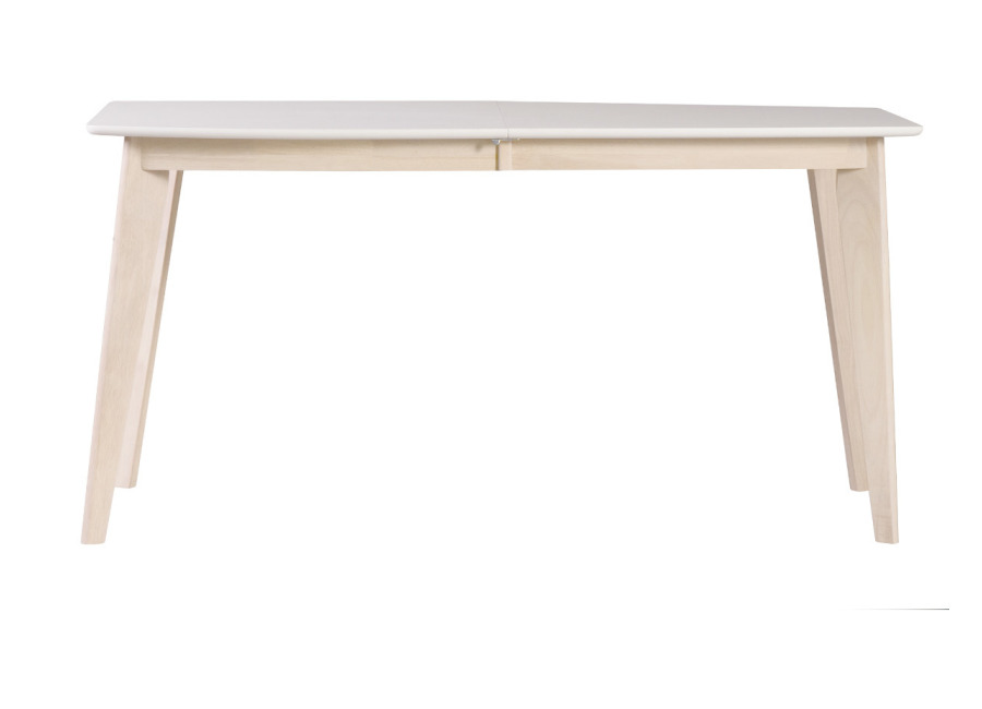 mesa de comedor diseno extensible blanca y madera clara l150-200 leena
