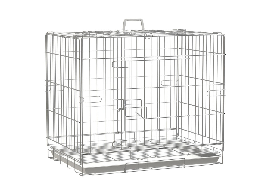 Jaula plegable para perros Pawut de metal con bandeja extraíble, puerta 1 con cerradura – 61x43x50…