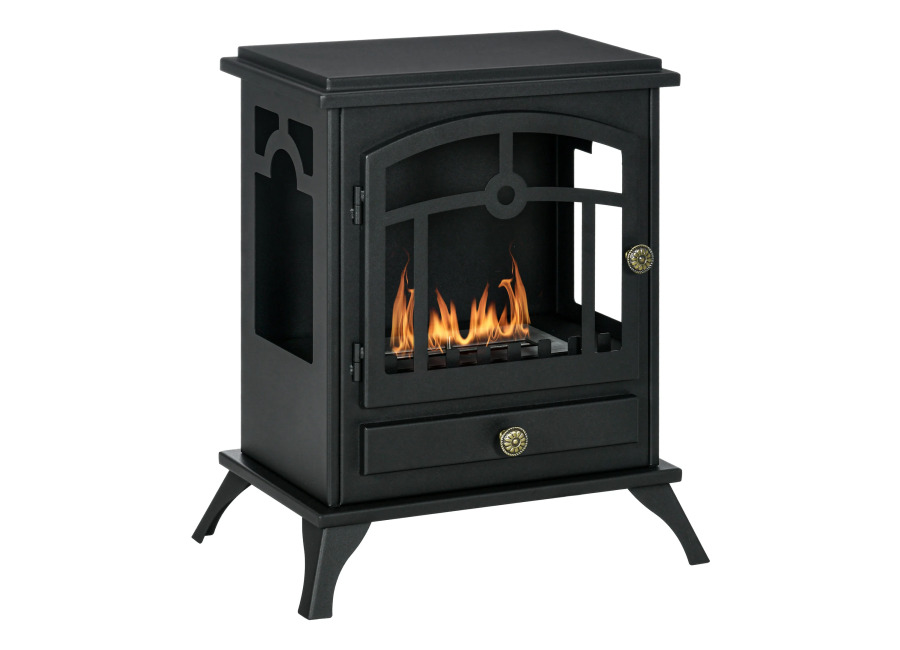 HOMCOM Chimenea de bioetanol con soporte, quemador de 1,2 L, aproximadamente 3 h de tiempo de…