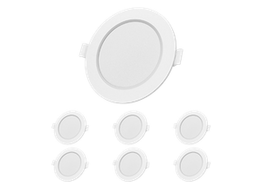 Aigostar Downlight led empotrable Redondo 6W equivalente 72W, 3000K Luz blanca cálida, Blanco,foco empotr