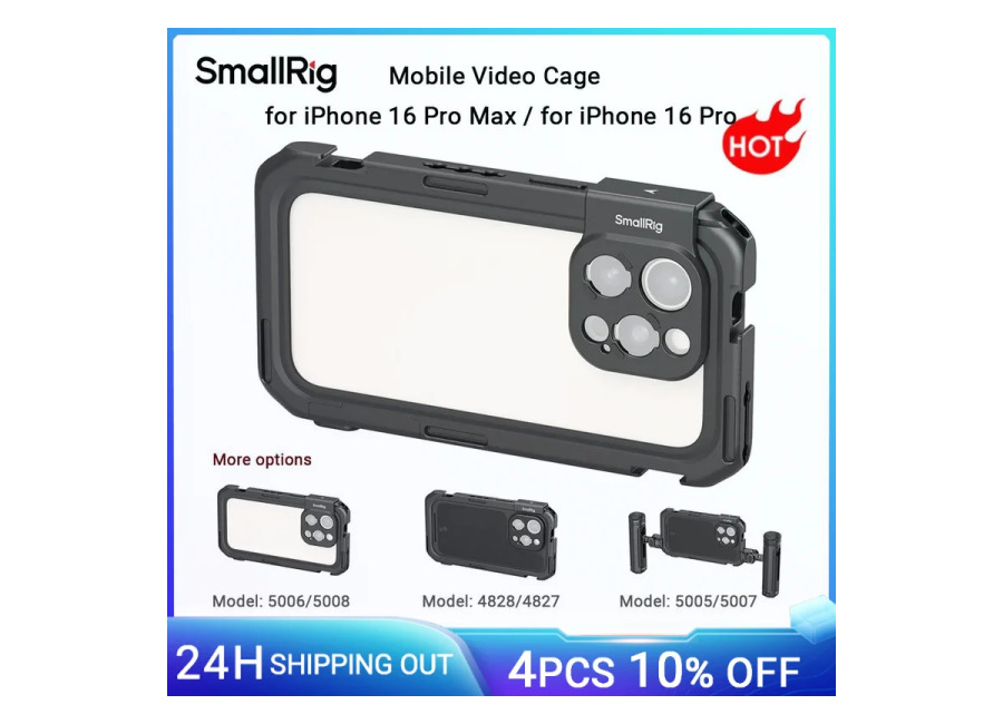 SmallRig-jaula de vídeo móvil edición básica para iPhone 16 Pro Max, para grabación de vídeo, YouTube,…