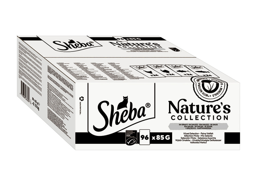 Sheba Nature’s Collection Adult Protein en salsa 96 x 85 g – Deliciosa variedad