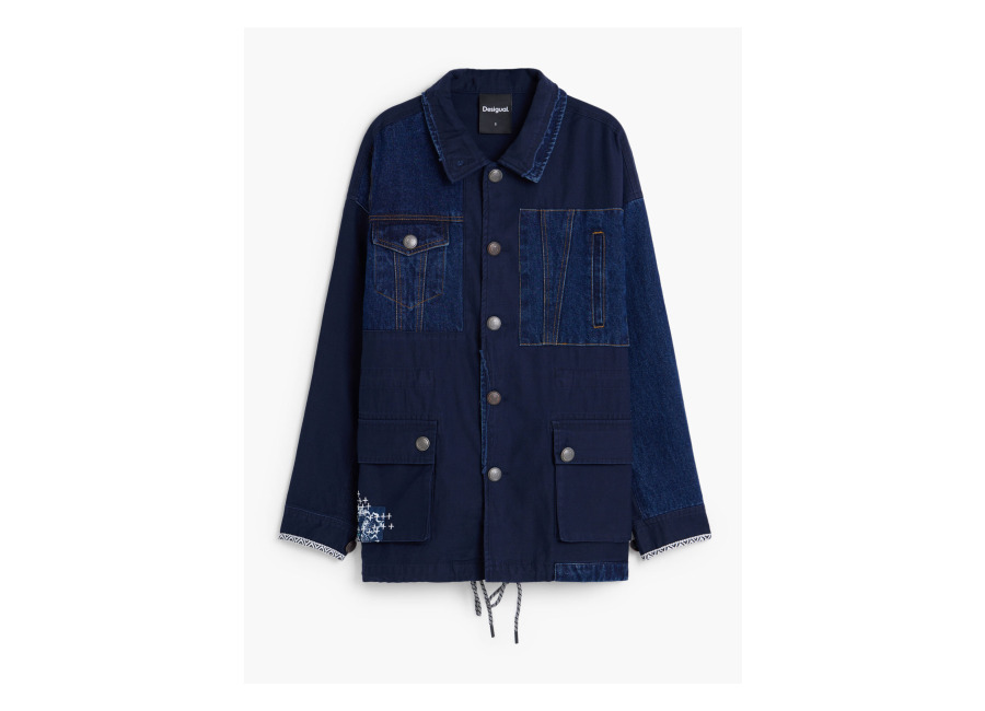 Desigual, Abrigo 100% Algodón, Hombre, Algodon, Azu