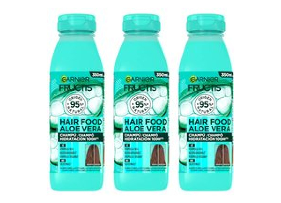 GARNIER Fructis Hair Food Sets de Aloe Vera Champú, Acondicionador o Mascarilla 3 en 1. Hidratante para Cabello Deshidratado