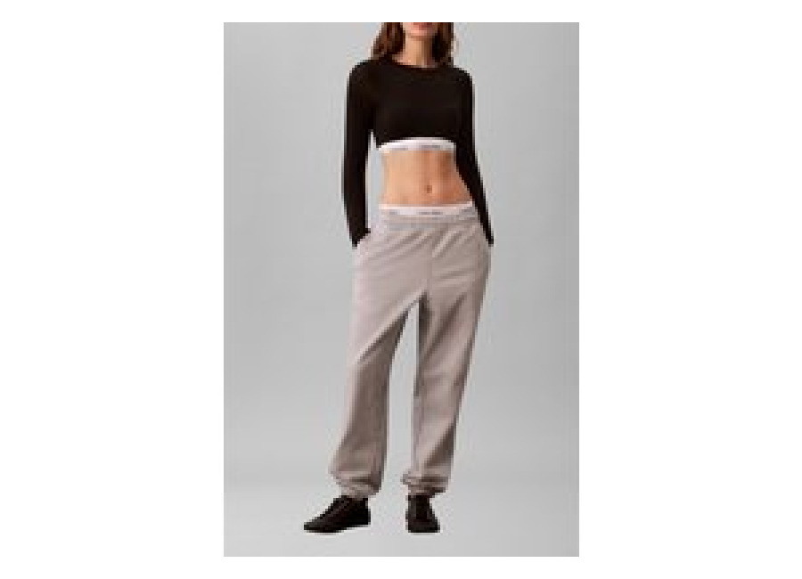 Calvin Klein Monologo Foil French Sweatpants Heroic Grey | Pantalones Deportivos Outlet | Mujer | Gri