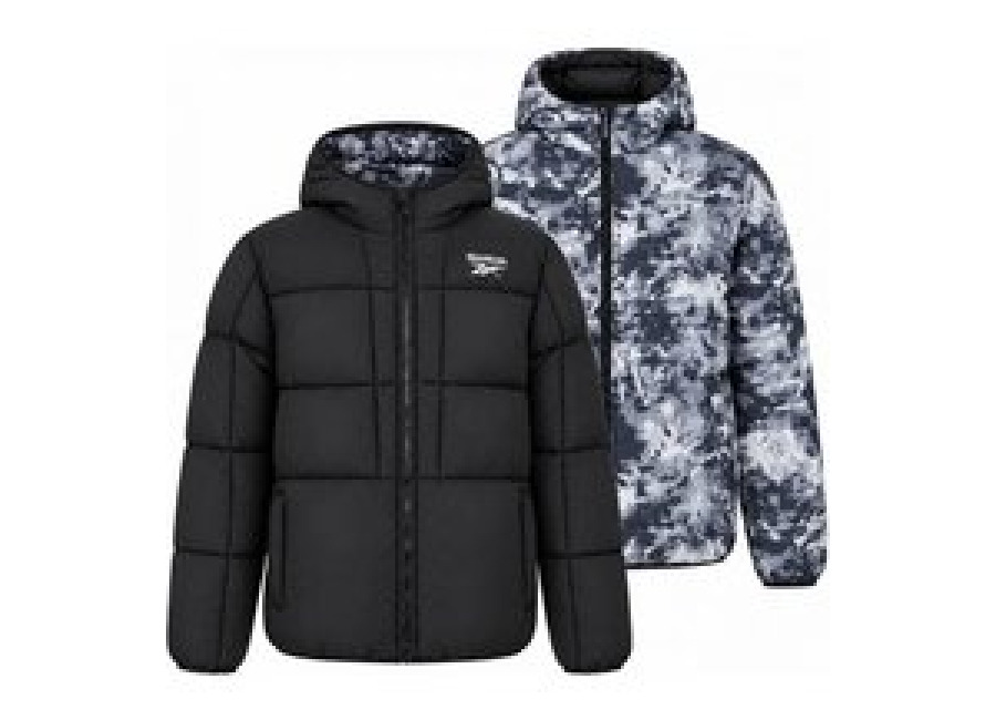 Reebok Chaqueta acolchada reversible Hombre Reversible Chaquetón RBO15010-Negro