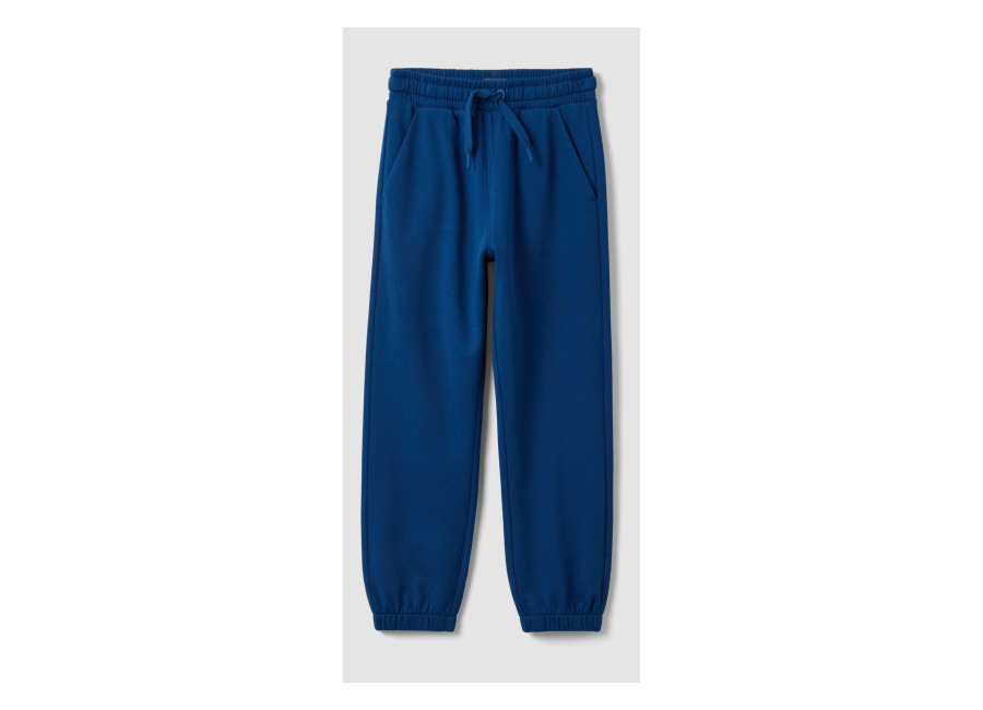 ovs kids, pantalon jogger azul de algodon organico, nino, azul marino