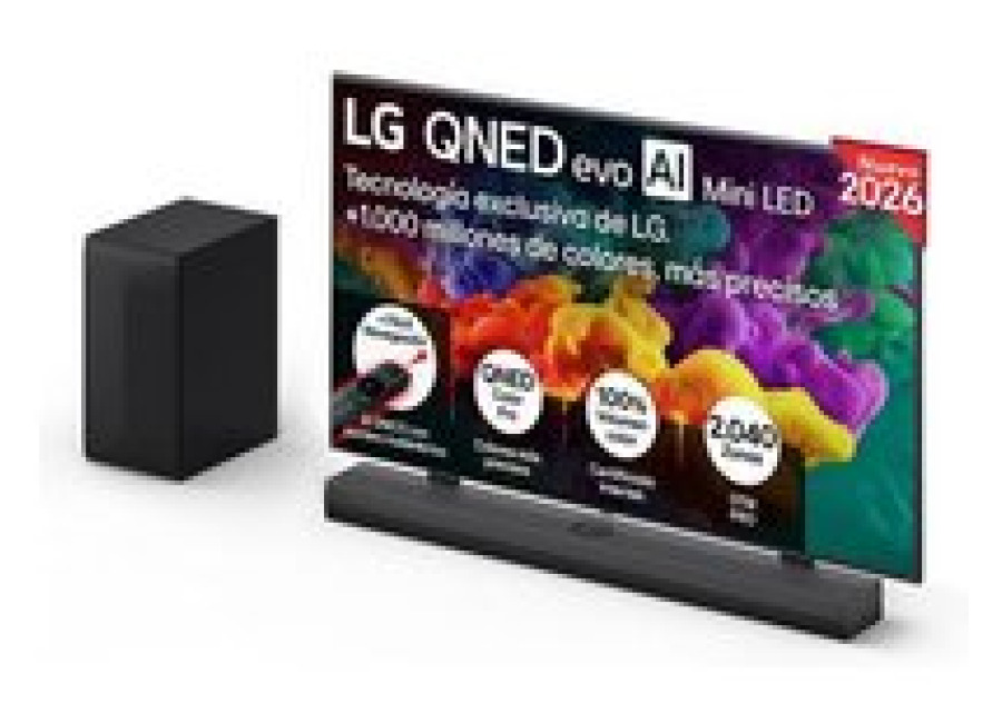Pack Smart TV LG QNED evo MiniLED AI QNED85 65 pulgadas 4K 2026 + Barra de Sonido S70TY + Soporte – 65QNED85B6A.SET