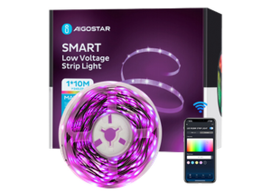Aigostar Tira LED Alexa 10 M， Luces LED Habitacion Inteligente， Controladas por APP， IR Control Remoto y