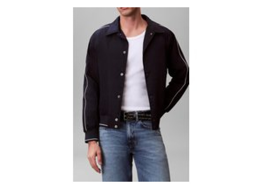 Calvin Klein Ls Nylon Snap Bomber Jacket Dark Sapphire | Bombers Outlet | Hombre | Azu