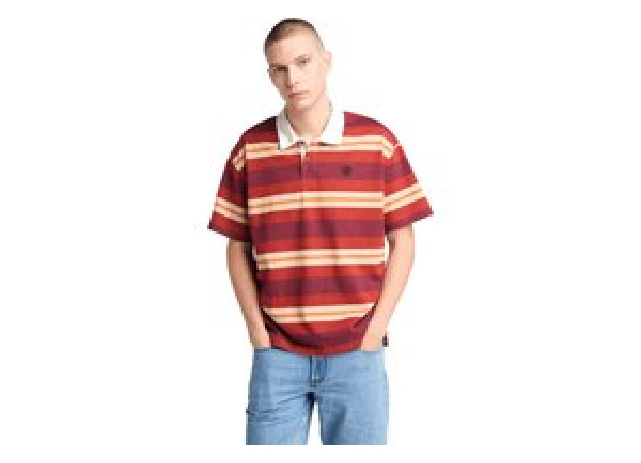 Timberland Ss Striped Rugby Polo Burnt Henna | Polos Outlet | Hombre