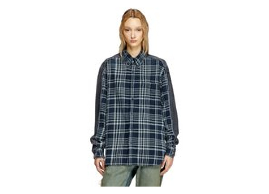 Timberland Unisex Dieseloves Tbl Flannel/back Denim Shirt | Camisas Casuales Outlet | Unisex | Azul