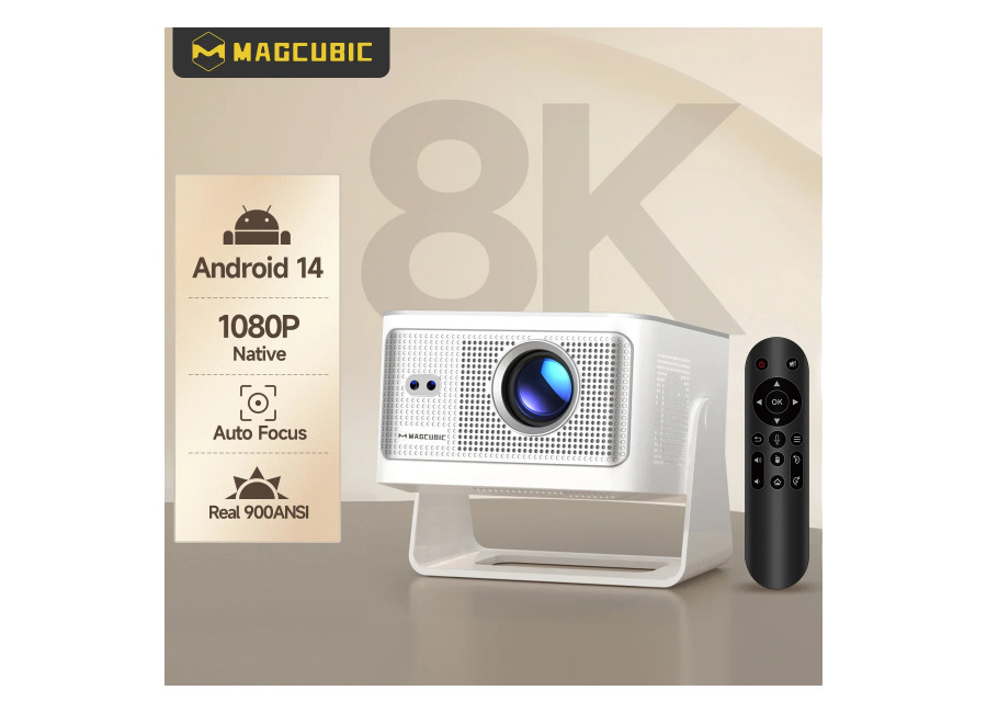 Proyector Magcubic Android 14 con Enfoque Automático HY350Max, Control por Voz, Resolución Nativa 1080P, Compatible con…