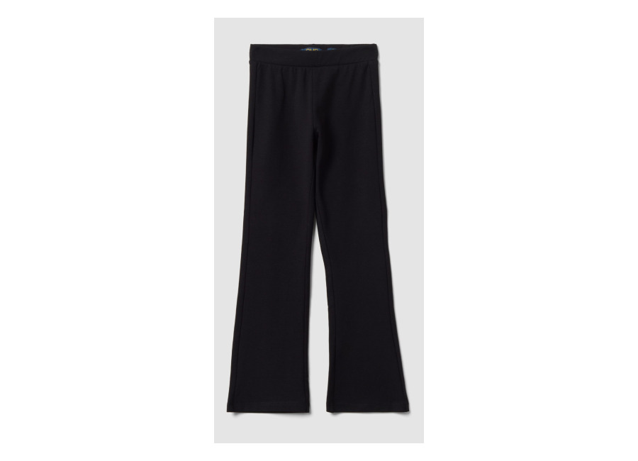 ovs kids, leggings negros acampanados de algodon elastico, nina, negro