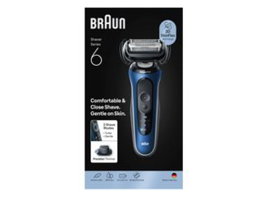 Braun Series 6 Afeitadora Eléctrica. Adaptación 2D al contorno, 2 modos de afeitado (turbo y suave), set de recortadora completo, 60 min de autonomía, en seco y mojado. Producto Europeo con Garantía Oficial.