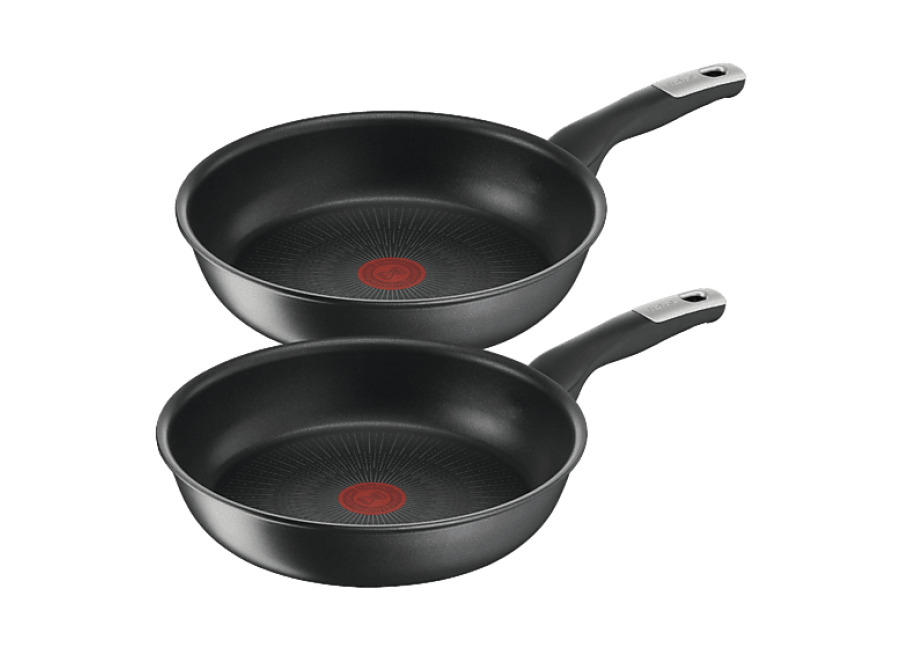Set de sartenes – Tefal Jordi Cruz G3200S2A, 20/26 cm, Mango fijo, Revestimiento antiadherente, Antirayaduras, Inducción, Titanium