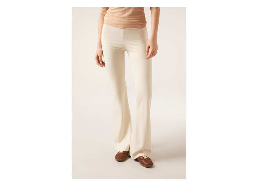 Calzedonia Pantalón campana punto milano Mujer Natura